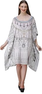 DRESSPRINTED Women’s Loose Fit Kaftan Dress – Round Crepe Digital Print – Free Size S–4XL – Lounge Dress Multicolour Price In India