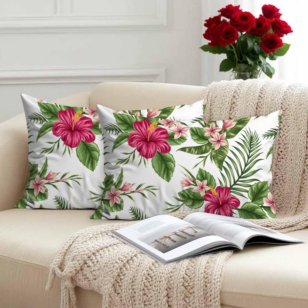 Zovinex Set of 2 Pack Cushion Cover,Tropical Leaf Soft Short Plush Rectangle Outdoor Cushion Covers 12x20 inch - Image 2