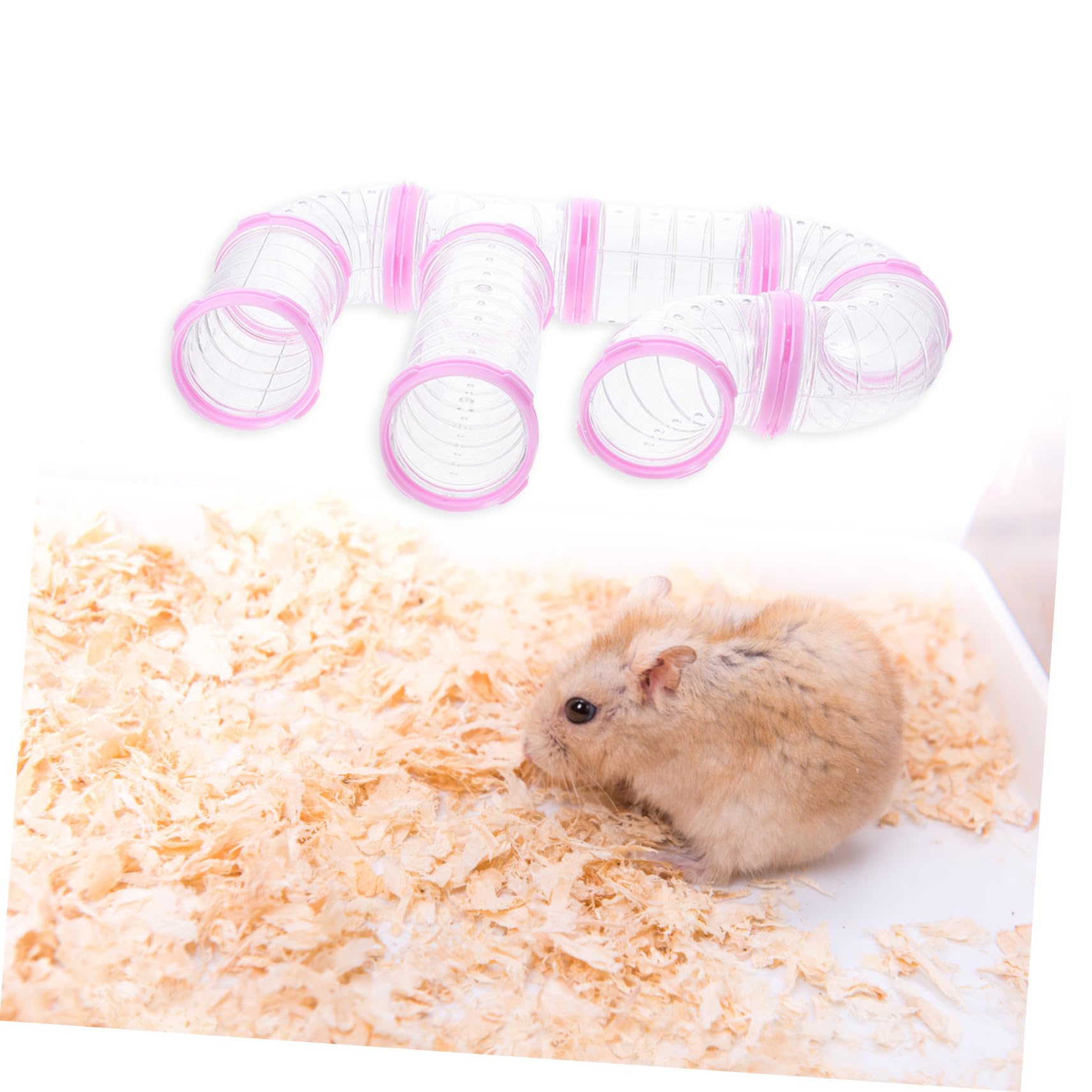 VICASKY 32 Stck. Teiliges Hamsterkäfig Zubehör DIY Transparentes Röhrensystem Robustes Außentunnelspielzeug für Hamster Eichhörnchen Igel Einfach zu Montieren Erweiterbar