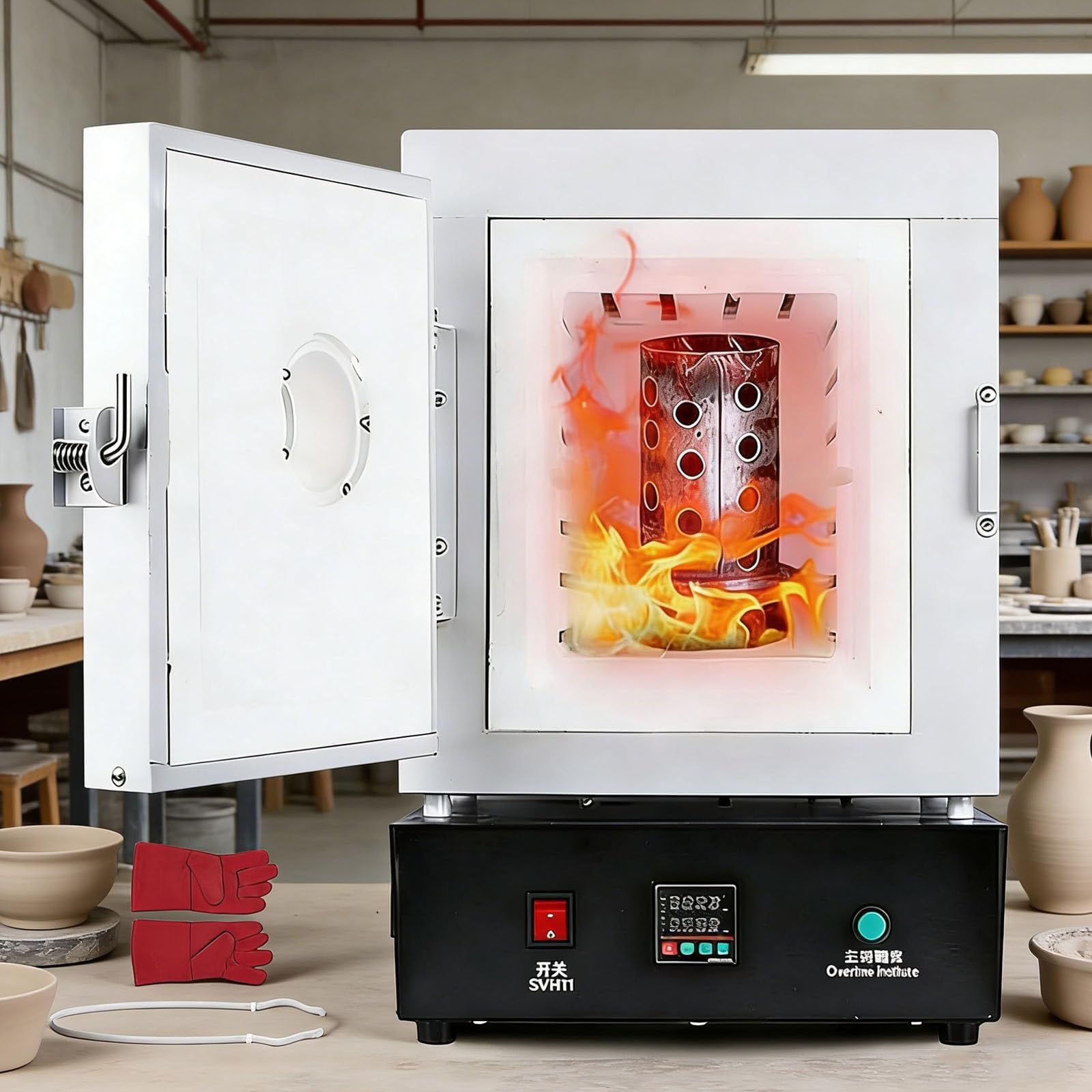 Generisch 1500W Elektrischer Sinterofen, Brennofen Bis 2102℉/1150℃ for Ton