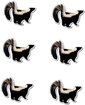 Pack of 6-2 Stickers - Skunk Car Laptop Phone Vinyl Sticker - Sticker Graphic Decal