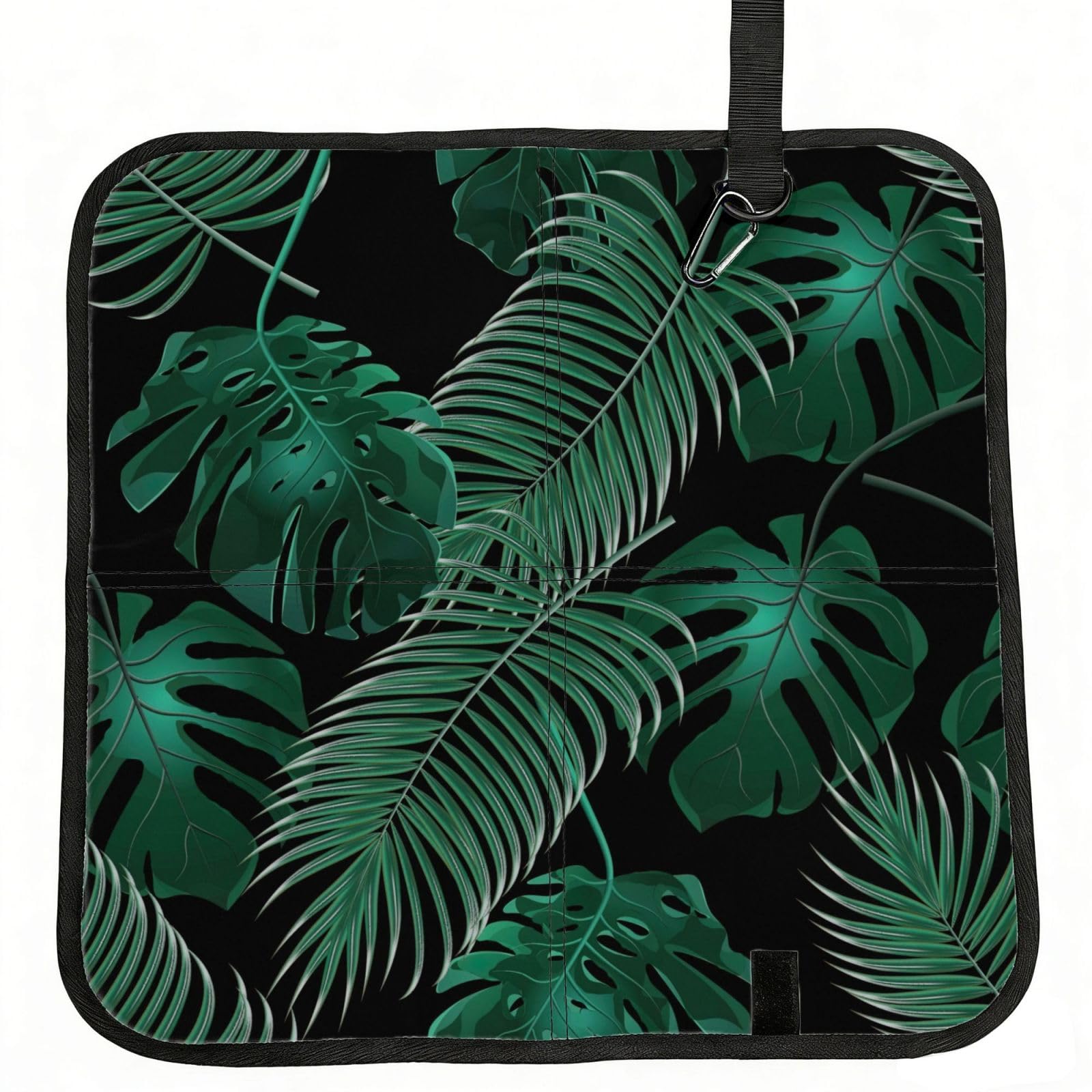 NImongt Banana Leaf Green Print Portable Chair Pad Foldable Seat Cushion Outdoor Seating Office Picnic Camping