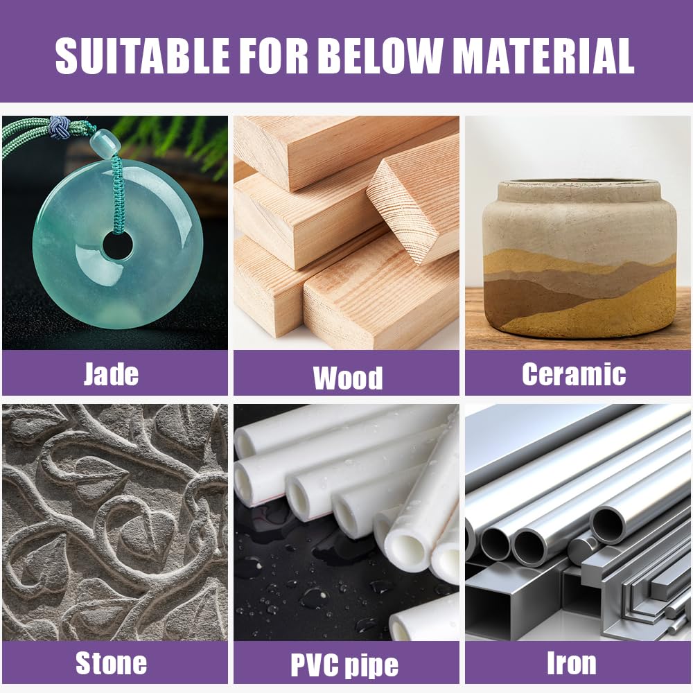 Stone Carving Set Diamond Burr Bits Compatible with Dremel Rotary Tool, 20Pcs Diamond Grinding Bits Polishing Kits with 1/8Inch(3mm) Shank for Stone Glass Ceramics Tile Carving, Cutting, Grinding