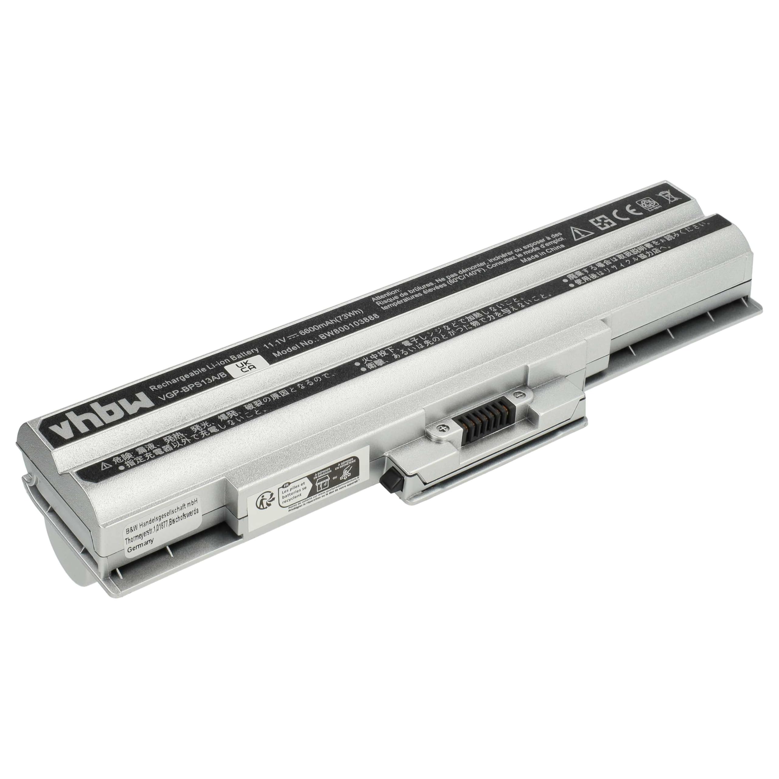 vhbw Bateria kompatybilna z Sony Vaio VPCCW28FJ/P, VPCCW28FJ/R, VPCCW28FJ/W Notebook (6600 mAh, 11,1 V, Li-Ion) - Chip informacyjny