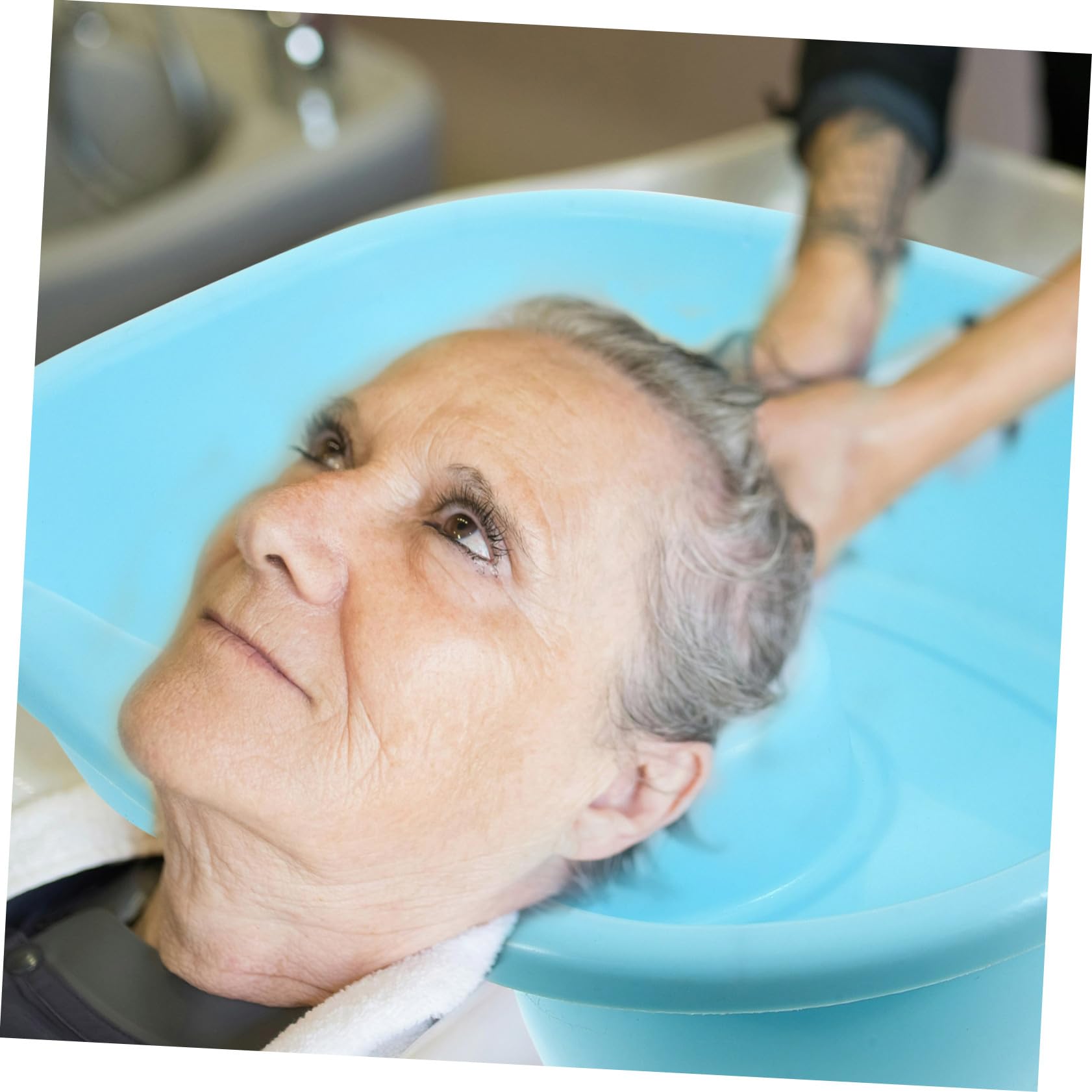 Bacinella Lavacapelli Portatile in Abs per Anziani e Disabili Letto Vasca Shampoo Leggera e Resistente per Uso Domestico e Post Parto con Tubo Lavacapelli per Letto per Pazienti