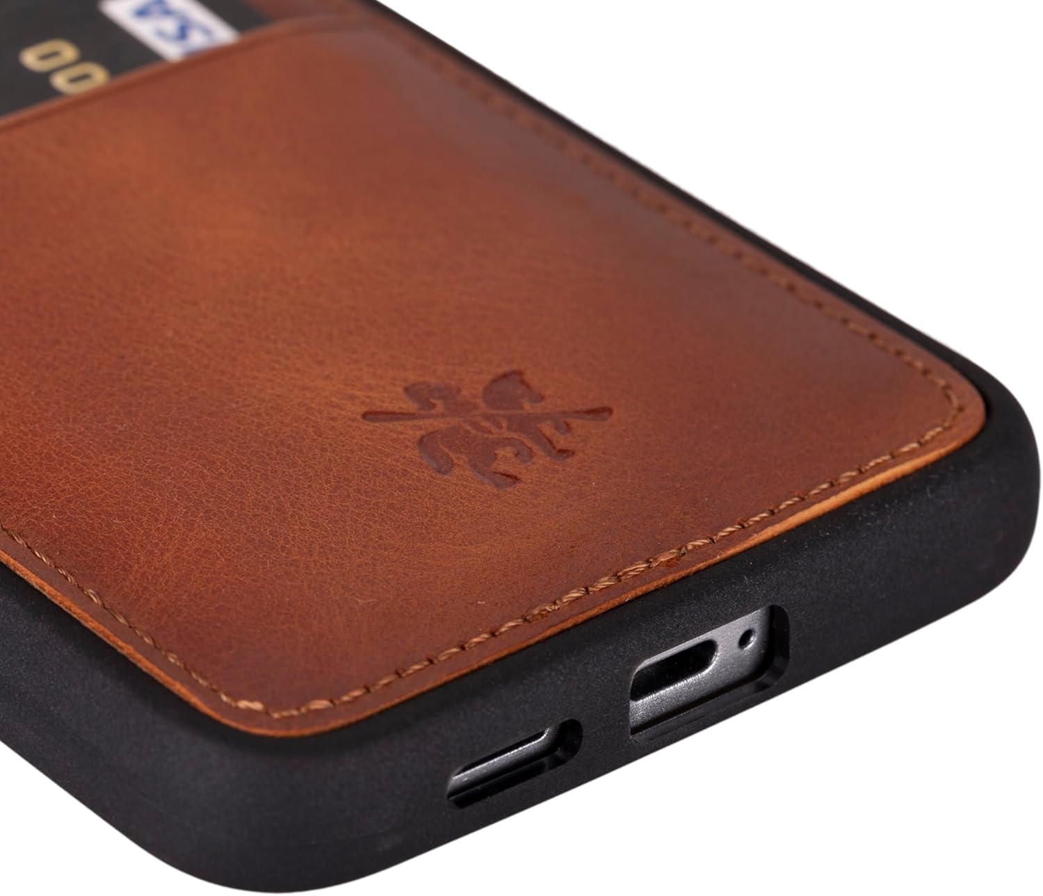 Venito Capri for S25 Case with Card Holder, Luxury Handcrafted Full Grain Premium Leather, Camera Cover, Drop/Impact Protection, RFID Blocking, 6.2” Antique Brown*