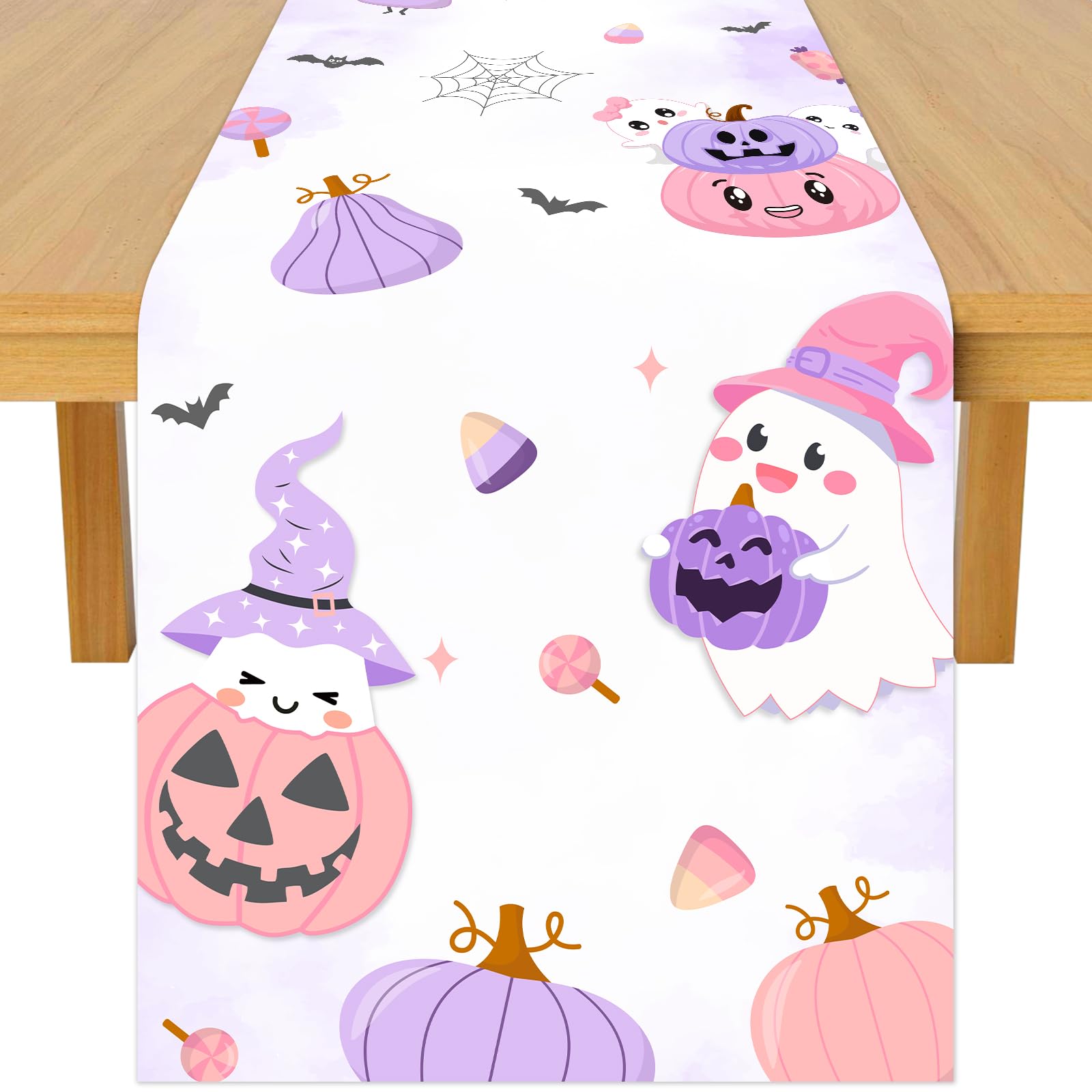 Chemin de table Halloween fantôme pour protéger et décorer votre table