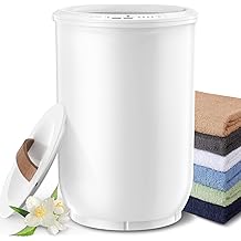 FLYHIT Large Towel Warmer for Bathroom - Heated Towel Warmers Bucket, Wood Handle, Auto Shut Off, Fits Up to Two 40"X70" Oversized Towels, Bathrobes, Blankets, for Mother's Gifts, White