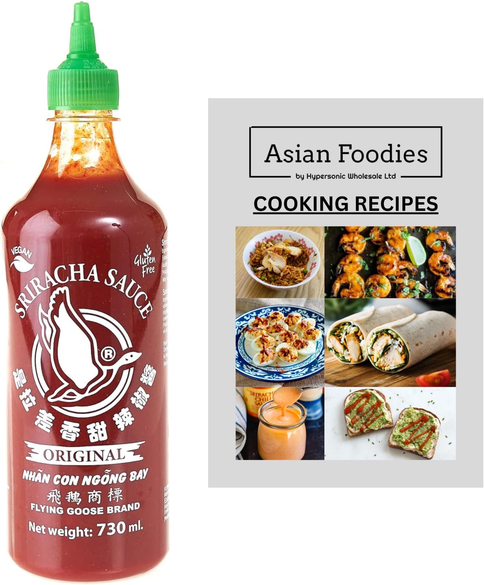 Flying Goose Sriracha Chilli Sauce 730 ml - Vegan, Gluten Free, Spicy, Large Bottle | Asian Foodies UK TM
