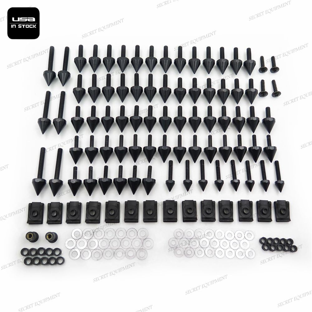 SEMT- Spike Fairing windscreen Bolts kits Compatible With Suzuki GSXR600 750 1000 Hayabusa Black [B074MK76YN]