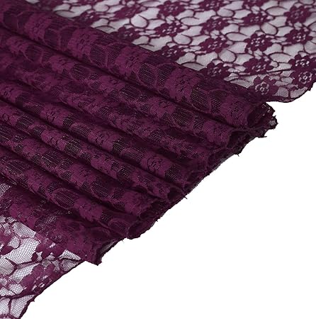 VDS 10 PCS lace Runner 12 x 108 inch Table Runners Banquet Decor Table top Runner Linens - Egg Plant