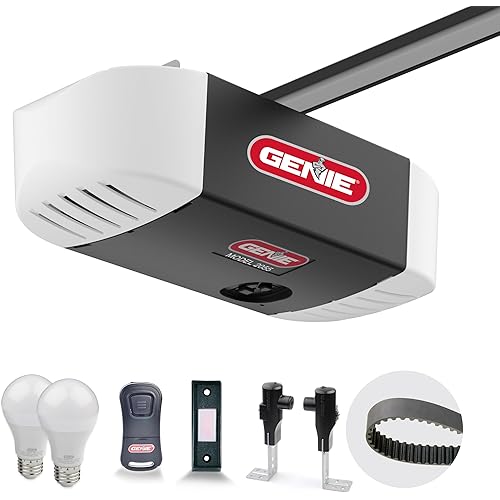 Genie 2055-LED Essentials Garage Door Opener, LED Bulbs Included, Ultra-Quiet Belt Drive Garage Door Opener