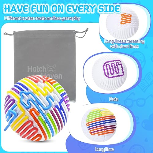 Miniatura 2 de Juguetes sensoriales para niños con autismo, pelota de actividad sensorial con 20 cuerdas y bolsa de almacenamiento portátil, calmante, estrés,