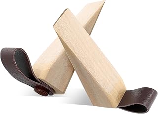 2 Pack Wooden Door Stop, Solid Wood Non-Slip Doors Wedges with Sturdy and Durable, Non-Slip Door Stoppers for Floor, DoorsStopper Fit for Doorr Bottom Seam (0.2" - 1.3")