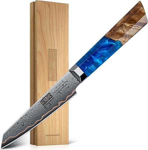 Miniatura 9 de HOSHANHO Cuchillo de chef de Damasco de 8 pulgadas, cuchillo de cocina profesional de acero super Damasco de 67 capas, cuchillos de cocina japoneses