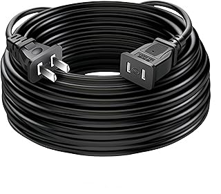 屋外用延長コード 防水仕様 30m 1500W 対応 IP44 防塵防滴 電源コード 屋外延長ケーブル 極太 3.0mm² 耐寒 - 30℃ 業務用 電気自動車充電対応 (15m,くろ)