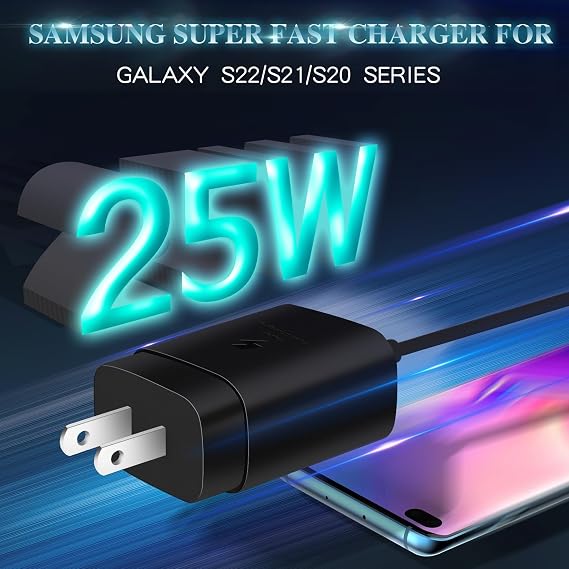 Samsung Super Fast Charger,25W Samsung Charger Fast Charging Block,2Pack Type C Android Phone Charger,USB C Cable for Samsung Galaxy S26 Ultra/S26+/S25/S24 FE/S23/S22/A14/A54/Z Fold 8/7/6,Z Flip 8/7/6