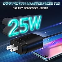 Vista 2 de Samsung Cargador súper rápido, cargador Samsung de 25 W, bloque de carga rápida, paquete de 2 cargadores de teléfono Android tipo C, cable USB C