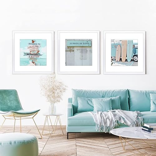 Miniatura 2 de Marco de fotos blanco de 17 x 17 pulgadas, marco de fotos de madera de 13 x 13 pulgadas con paspartú o 17 x 17 pulgadas sin paspartú, decoración de