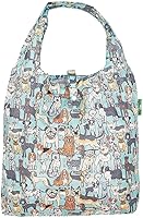 Vista 32 de ECO CHIC Bolsas plegables reutilizables para comestibles, bolsa de compras ligera, reciclada y reutilizable, bolsa plegable impermeable