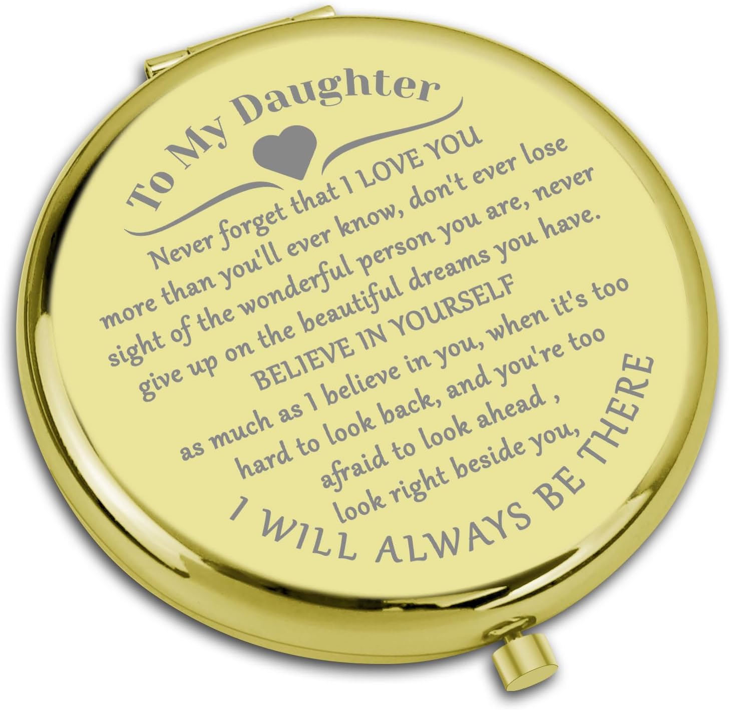 Inspirational Gifts for Daughter Travel Compact Pocket Makeup Mirror Daughter Gifts from Mum Dad Birthday Graduation Gifts for Daughter To My Daughter Encouragement Gifts Folding Mini Pocket Mirror