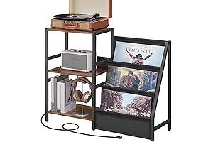 Record Player Stand - ETHR34E01: A Timeless Turntable Stand with Vinyl Storage