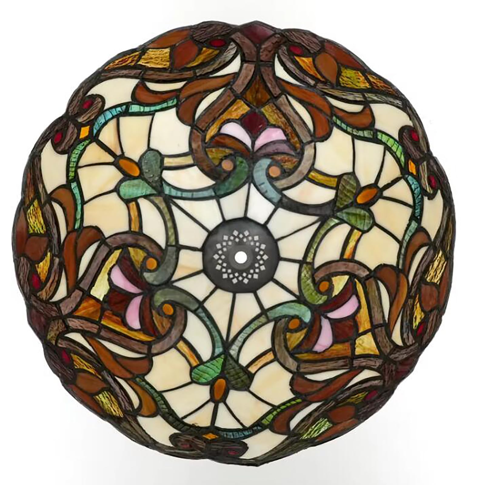Paralume Barocco di Ricambio per Lampada da Tavolo Lampada a Sospensione Lampada da Soffitto, Paralume in Vetro Colorato Barocco Beige da 12 Pollici in per Lampada da Scrivania