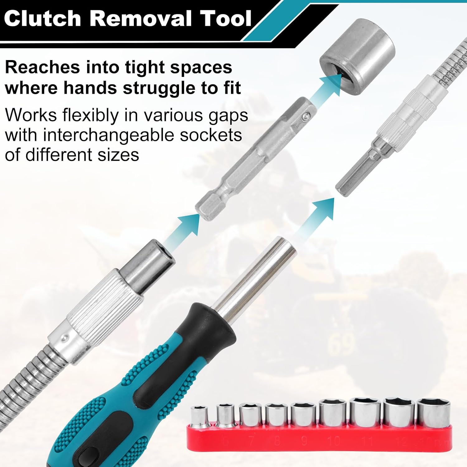 Universal Belt Changing Tool Kit for Polaris RZR - Complete Clutch Cover Removal Tool Set with Belt Change Tools for Polaris General, RZR 900/1000 XP, compatible with nearly all models