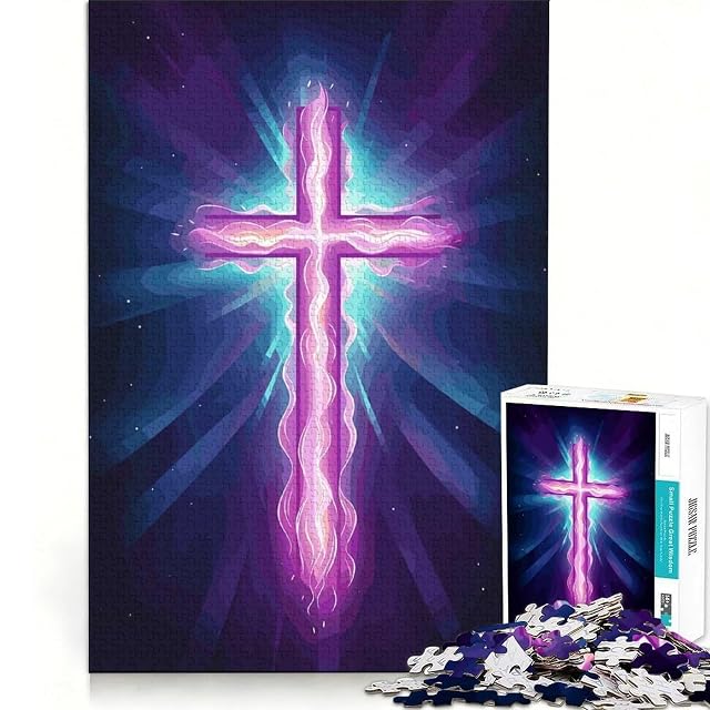 Rompecabezas para Adolescentes de 1000 Piezas con Cruz Cristiana, Juegos relajantes, Actividades Familiares
