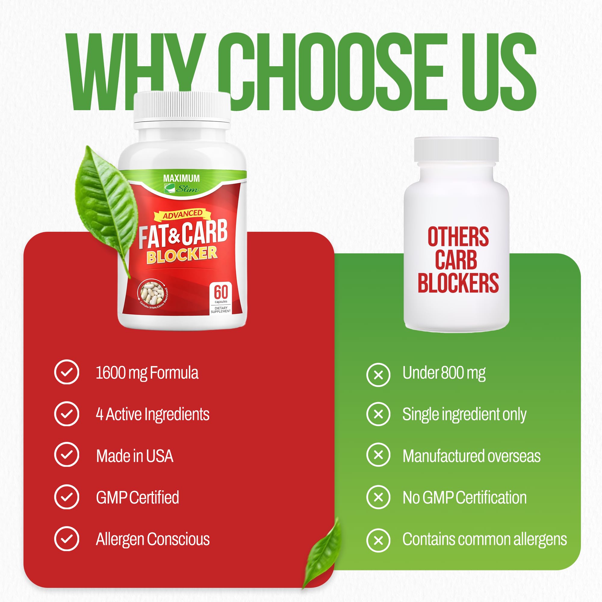 Maximum Slim Fat & Carb Blocker Pure Kidney Bean Extract for Weight Loss and Appetite Suppressant, — Amazon image 6