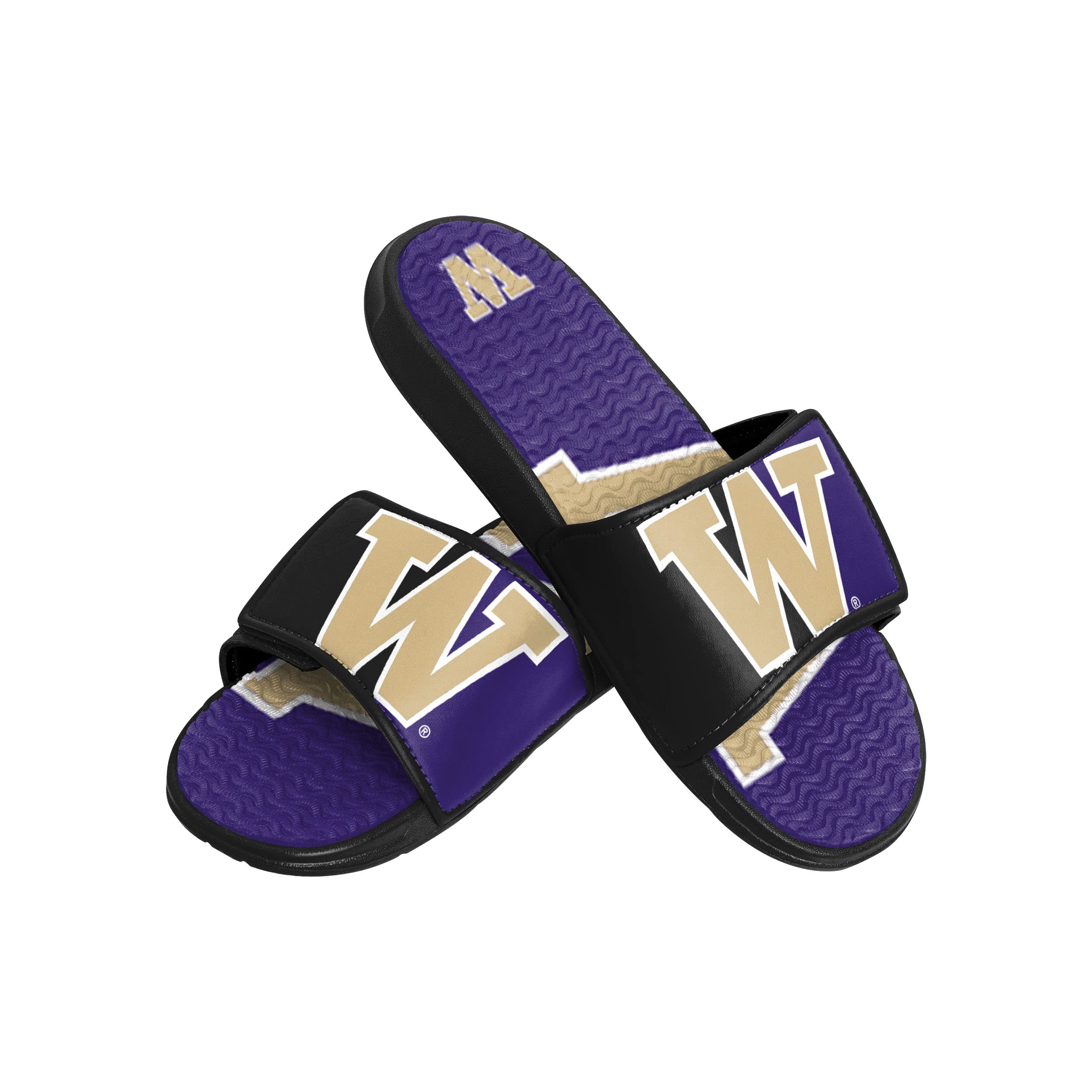 FOCO NCAA Mens Colorblock Big Logo Gel Slides - L