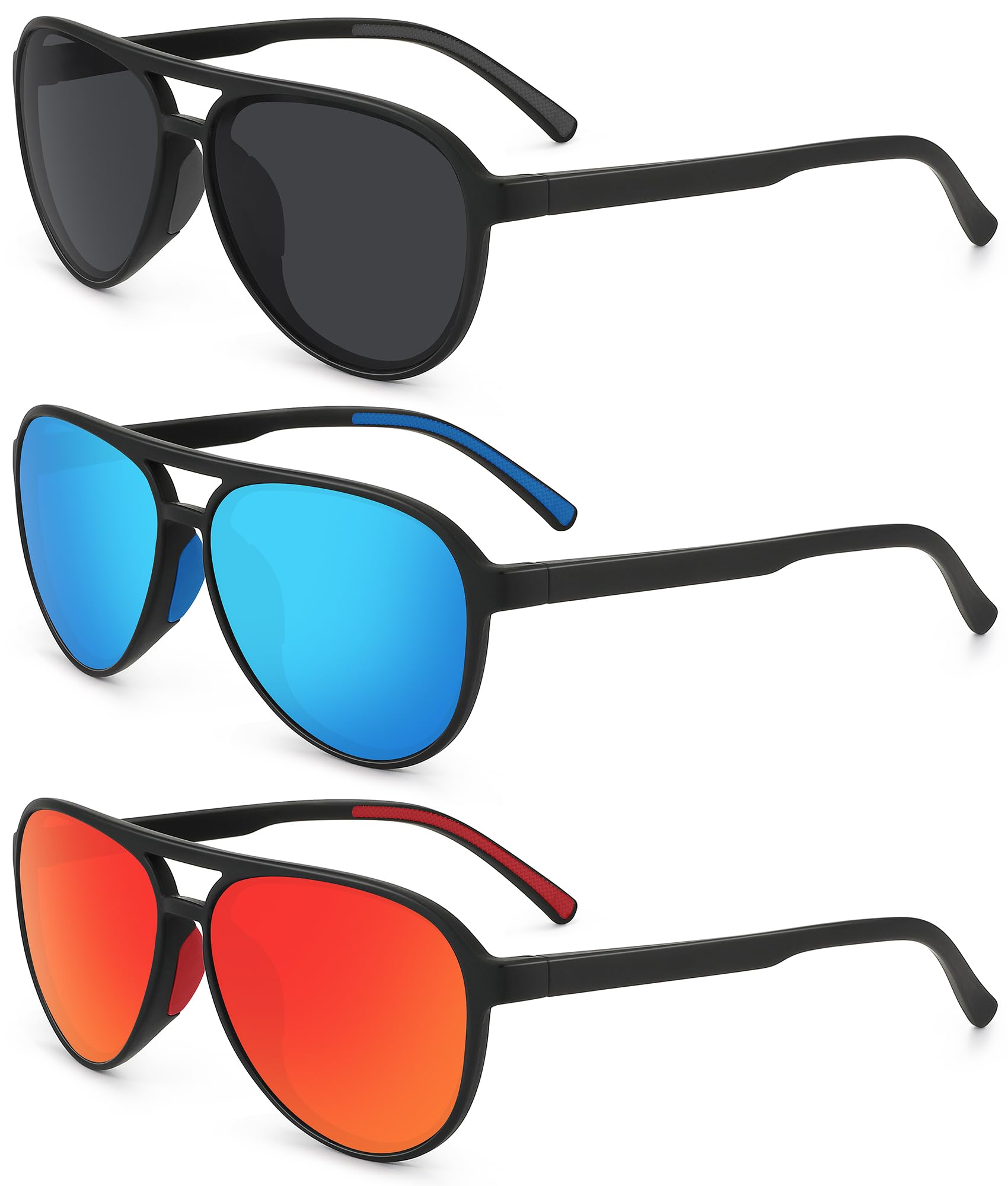 STORYCOAST Polarized Aviators 3-Pack
