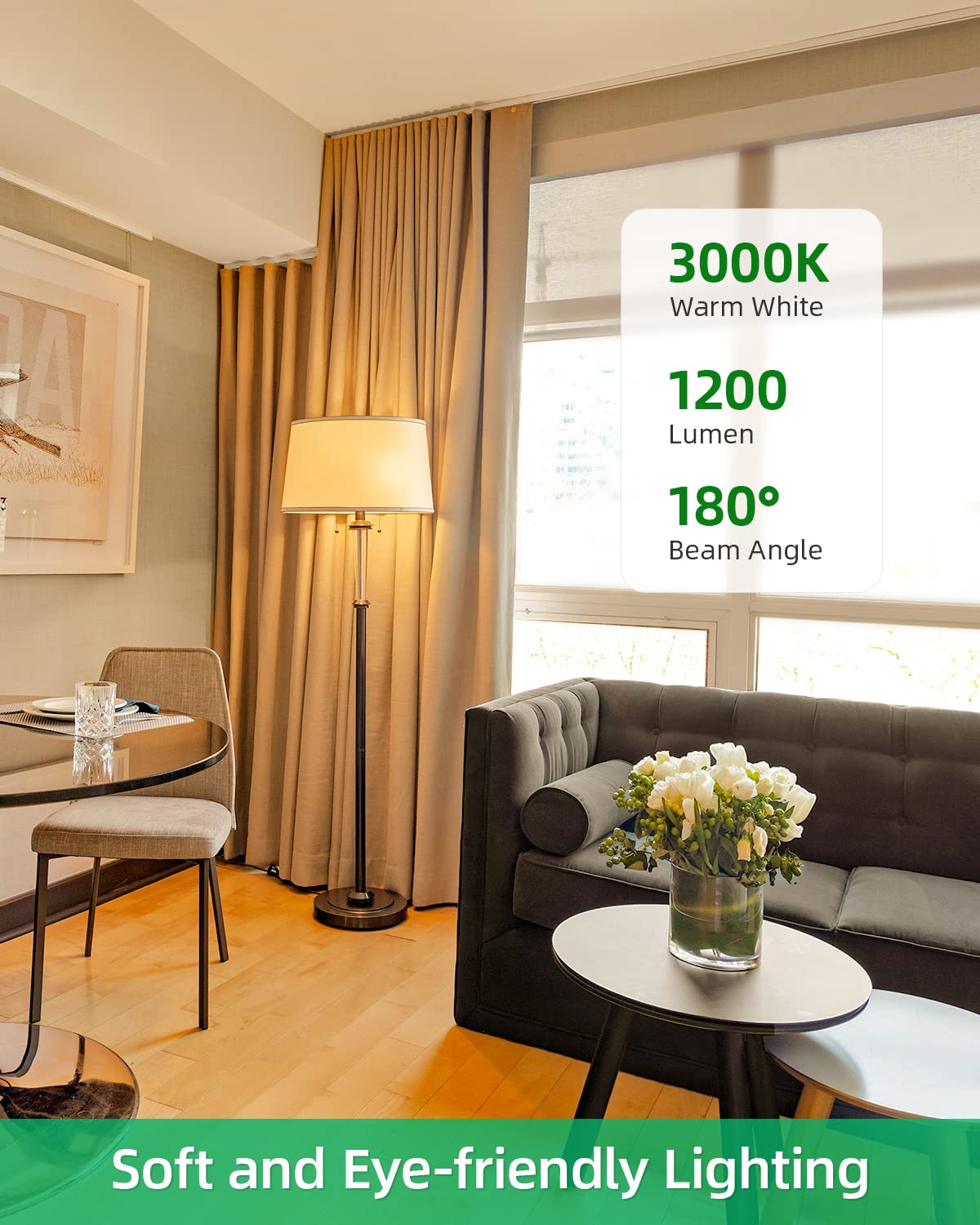 Bombillas led Bombilla LED E27 de 13 W, 1200 lúmenes, luz Blanca cálida, Equivalente a 3000 K, Bombilla incandescente Tornillo Ahorro energía GLS 100, Paquete 6