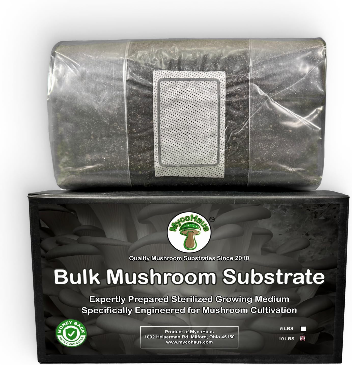 MycoHaus Compost for Mushroom Growing | Sterilized Substrate for Mushrooms | Mushroom Soil Organic | Home Cultivation Supplies | 10 Pound (1 Pack)
