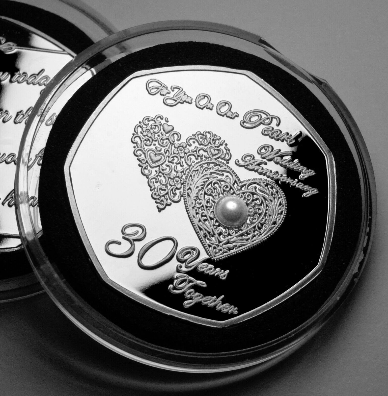 The Commemorative Coin Company ON OUR 30th WEDDING ANNIVERSARY Silver Commemorative in Capsule. Gemstone. Gift/Present/Husband/Wife. Thirty 30 Years Together.