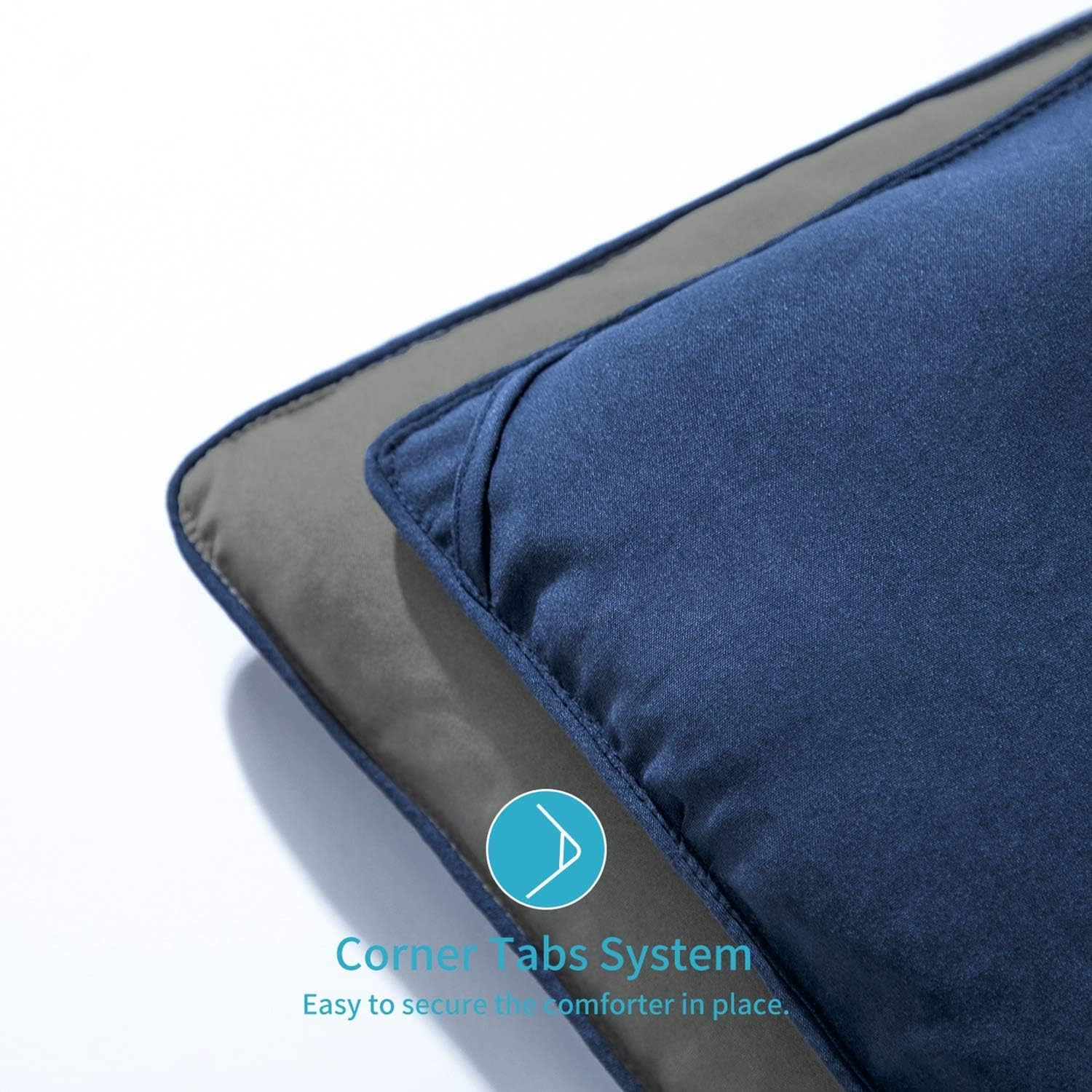 HOMBYS Lightweight Comforters for King Bed，Reversible Down Alternative Comforter, Plush Microfiber Filling All Season Grey Blue Bedding Duvet Insert for Men Women, Machine Washable Bed Comforter