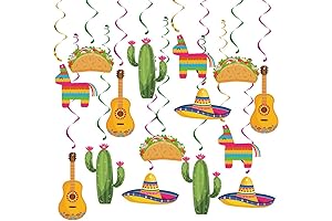 20Pcs Mexican Fiesta Hanging Swirl Decorations, Taco Twosday Birthday Theme