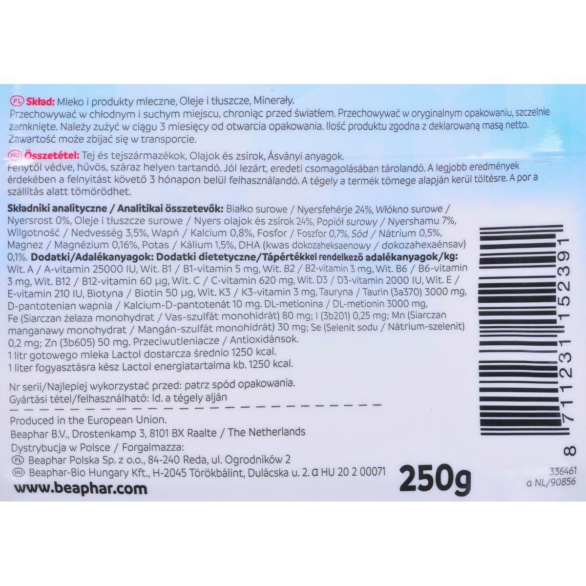 BEAPHAR Lactol - Kitty Milk 250G - Milchaustauscher für Kätzchen
