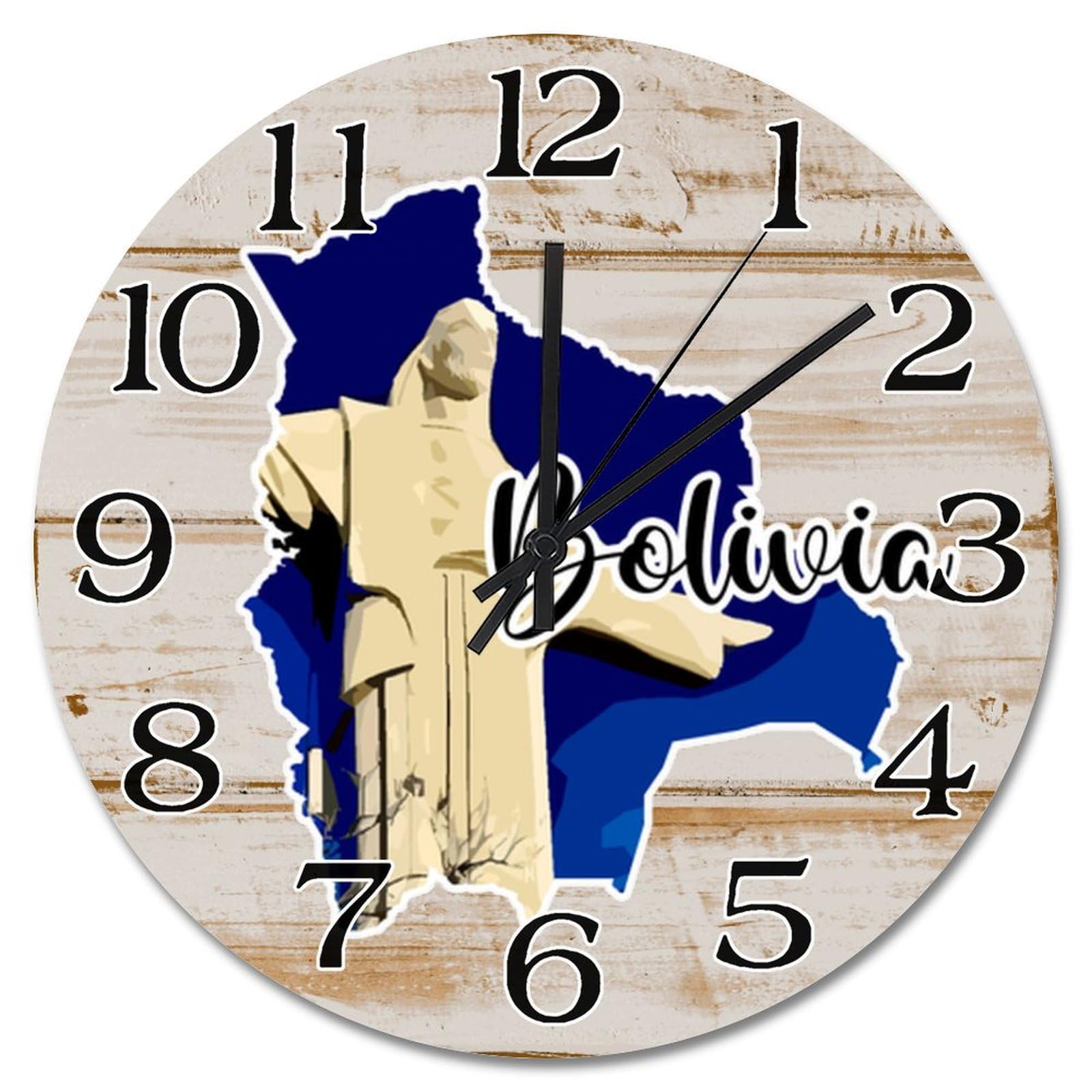 Horloge carte Bolivie 38,1 cm cadeau idéal pour passionné de voyage
