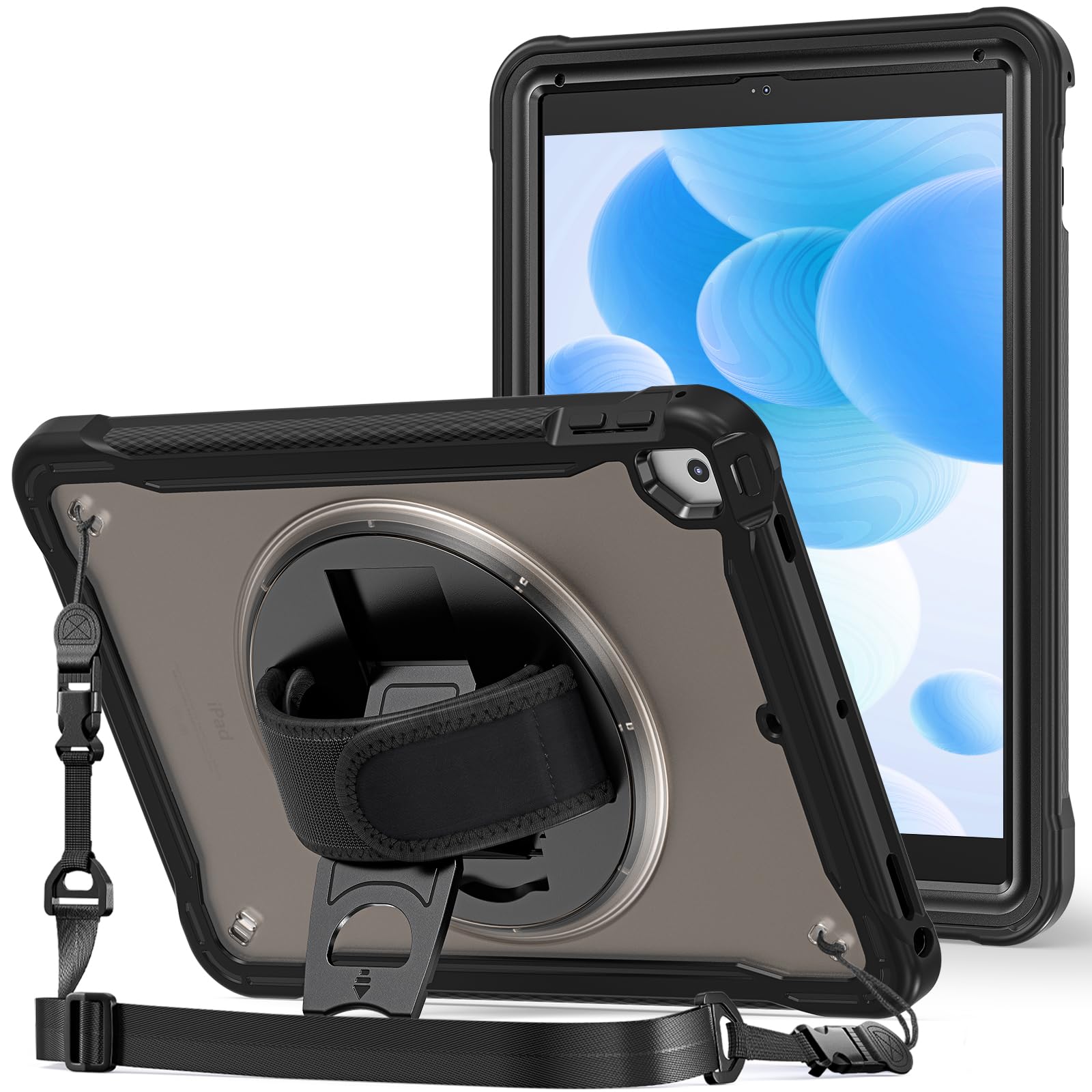 ProCase Rugged Case for iPad 9.7 Inch 5th 6th Gen/iPad Air 2 / iPad Pro 9.7 Case, Heavy Duty Shockproof Rugged Cover with Hand Strap 360 Degree