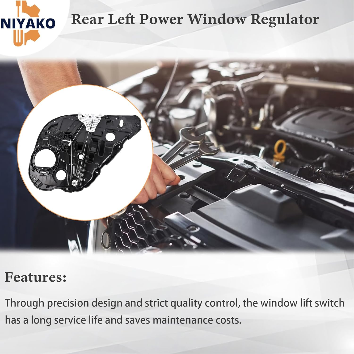 Rear Left Power Window Regulator Replacement# 83471-D4000 83471-D5000 Fit 2016-2021 Kia Optima