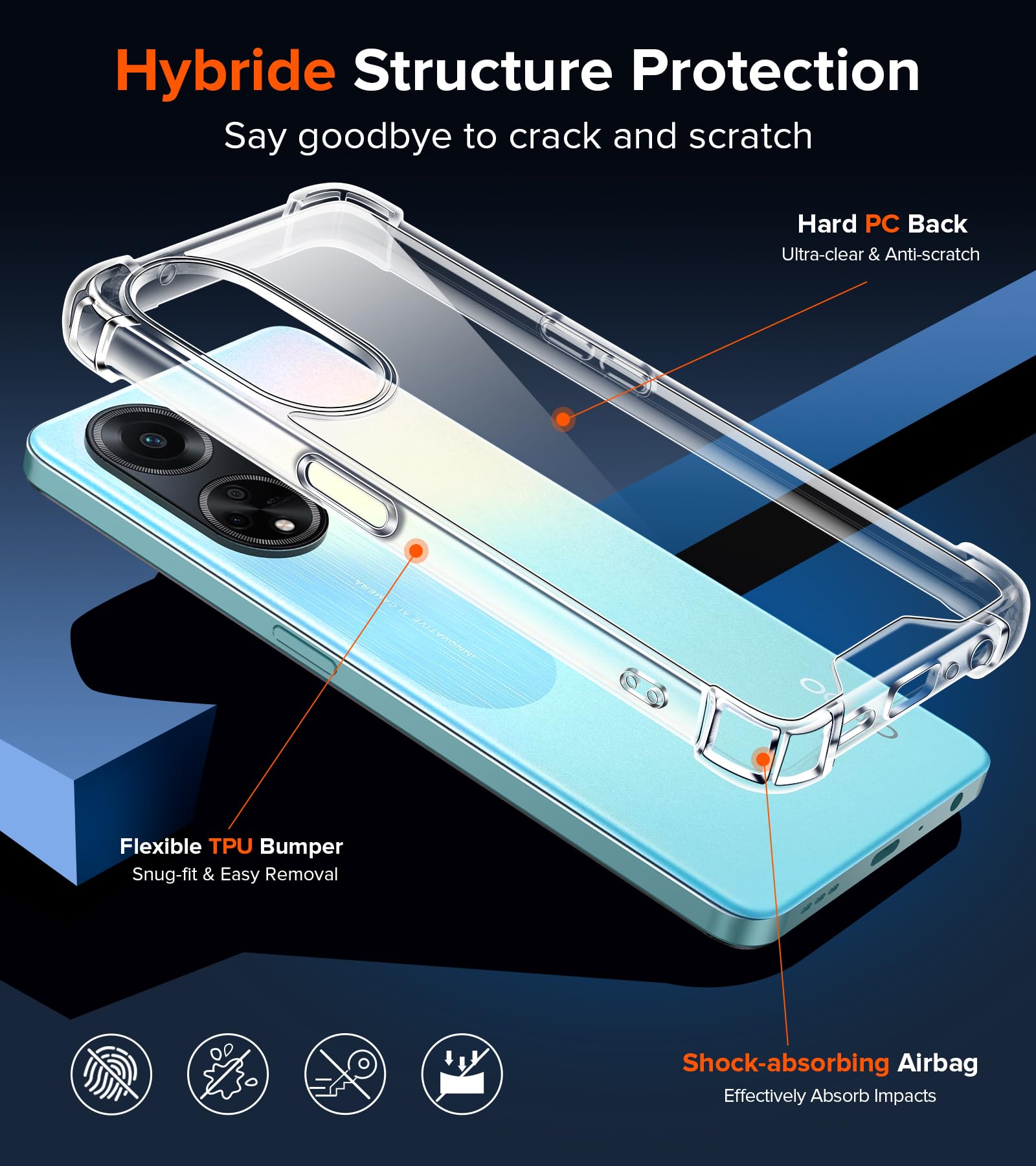 iVoler Cover per Sasung Galaxy S24 Ultra 5G, Custodia Trasparente per