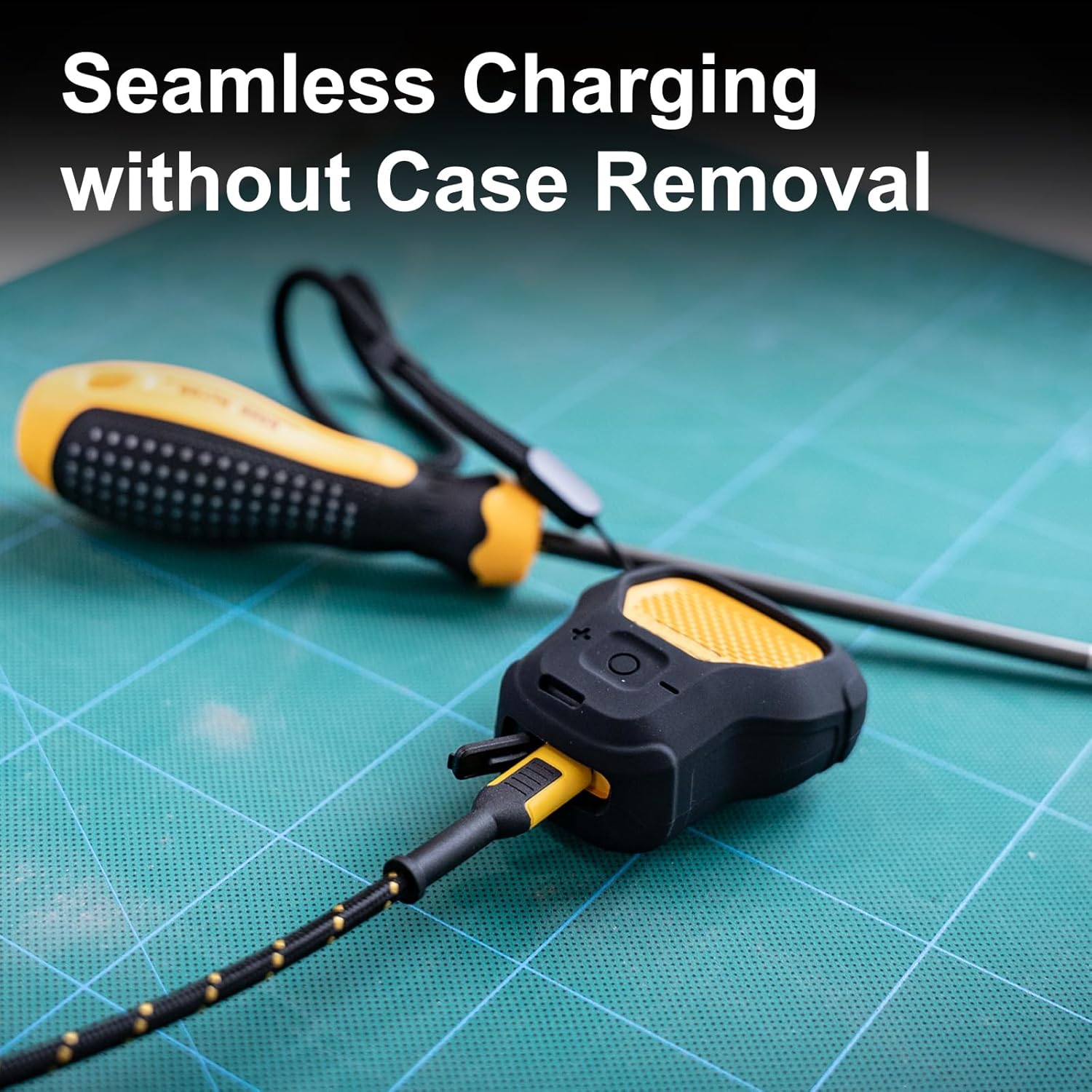 CYBERGUYS Silicone Case for DEWALT Wearable Bluetooth Speaker, Durable Shock-Proof Non-Slip Protective Cover for DEWALT Mini Speaker w/Lanyard, Small Lightweight and Easy-to-Install Sleeve - Image 8