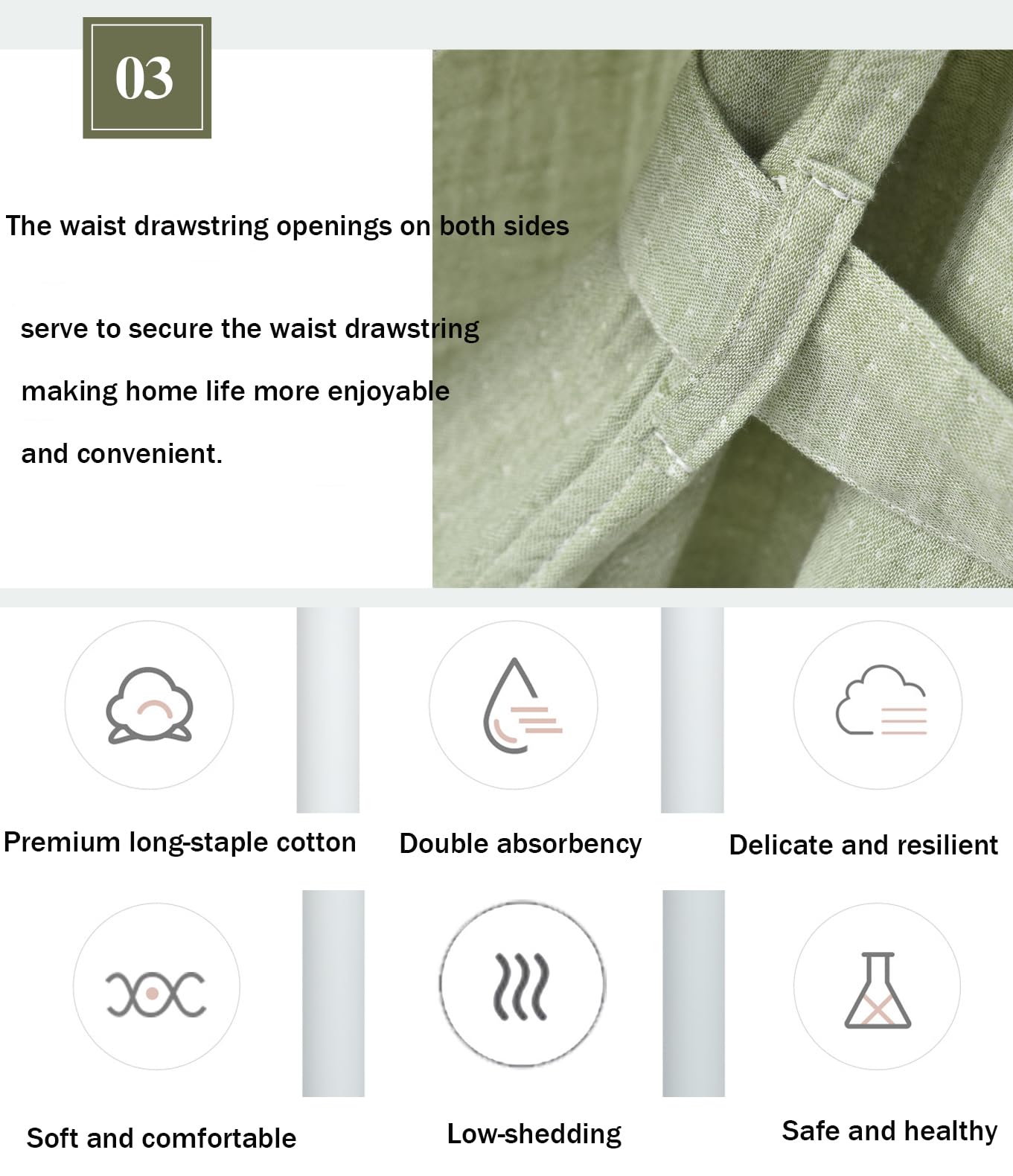 Bata unisex de gasa 100% algodón Bata de baño tipo kimono ligera de hilo teñido Ropa de dormir absorbente de muselina para spa para mujer