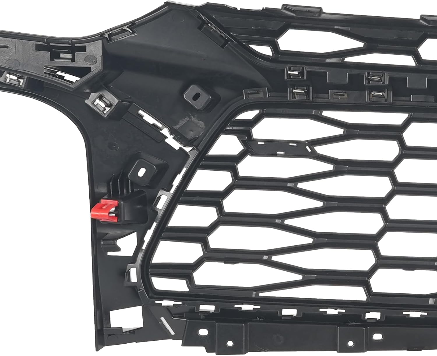 KARPAL Front Bumper Upper Grille Compatible with 2019-2021 Chevy Blazer RS Replace 84612437 Grey Chrome Gloss Black Grill