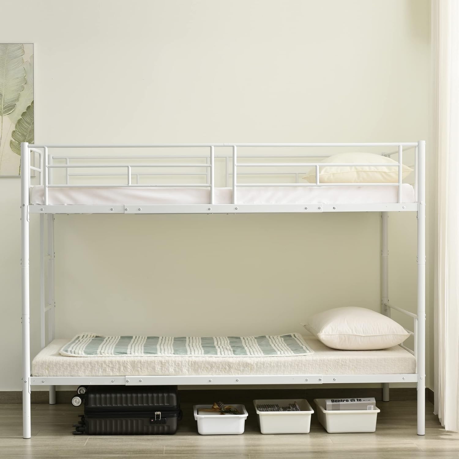 ホワイト】システムベットロフトベッドシングル 耐荷重150kg 高さ173cm