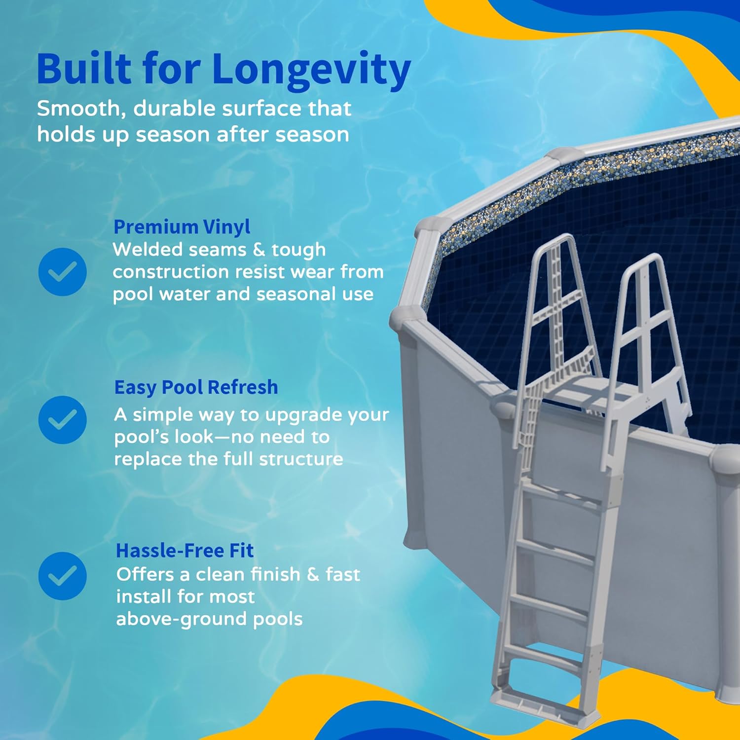 Blue Wave Canyon 24-ft Round Heavy Gauge Overlap Liner - 48/54-in