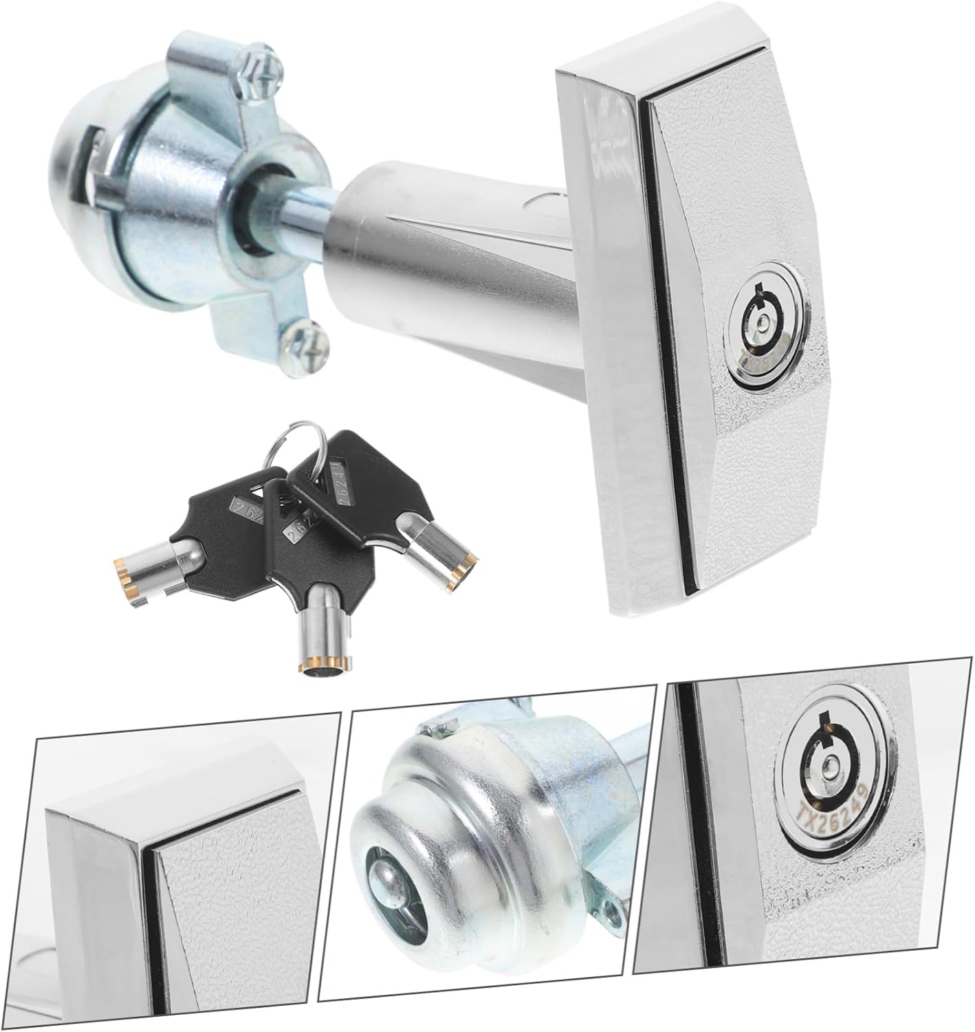 Vending Machine T-Handle Lock Kit with Keys High Security Snack Machine Lock Easy to Operate for Vending Construction