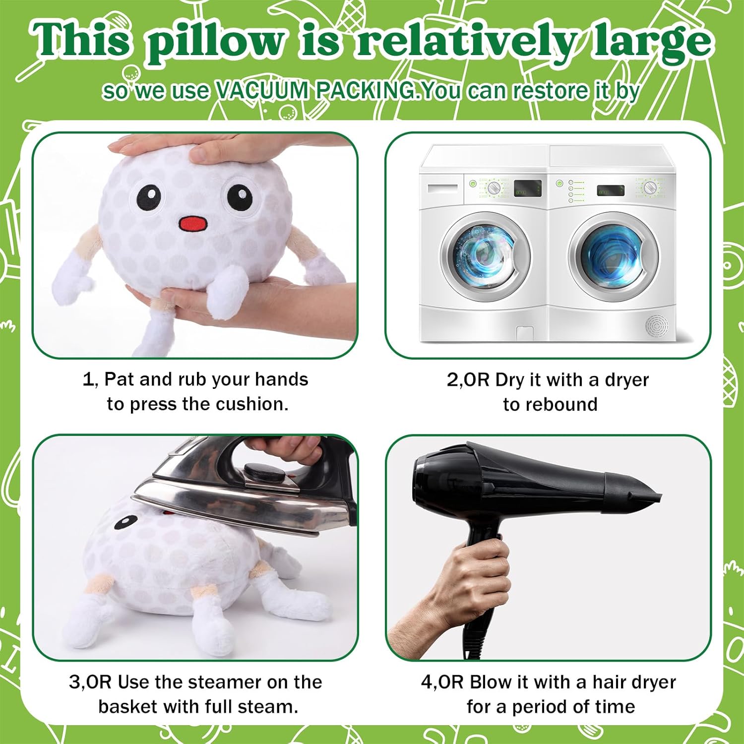 Soulchen Golf Pillow Plush Stuffed Animal Funny Plushies Toy Gift for Kids, 11 Inch Cute Soft Golf Throw Pillows with Arms Legs for Sports Fans Boys Girls Bed Room Decor Birthday Favors