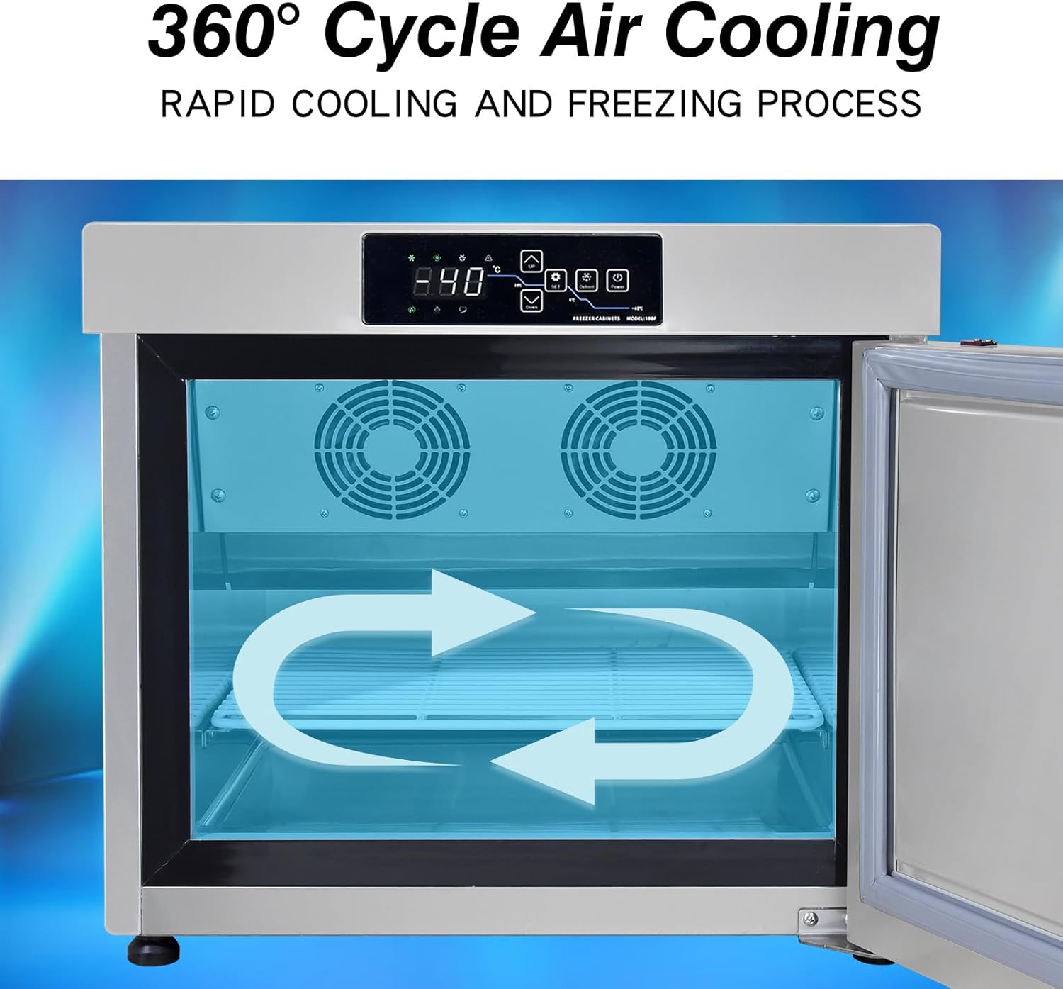 Kolice Commercial Tabletop Blast Chiller, Freezer Cabinets, Chest Freezer, Shocking Freezing Blast Freezer for Restaurant, Ice Cream Store, School, Home-Lowest Temperature -31°F(-35°C)